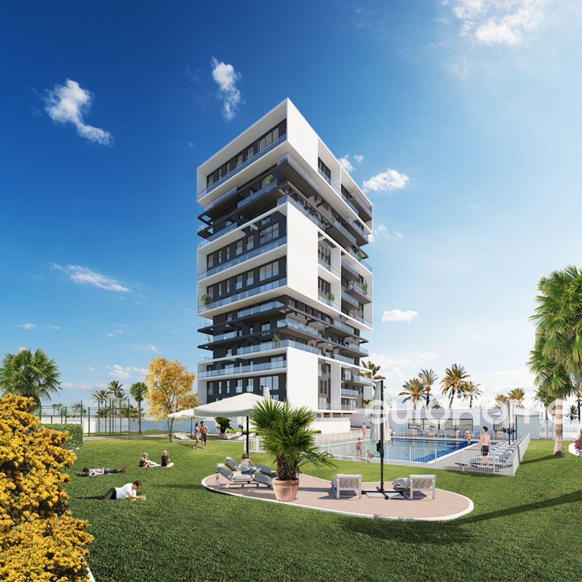 Sunrise Tower, venta de 67 apartamentos en edificio de obra nueva en Calpe,ceca de la playa Arenal